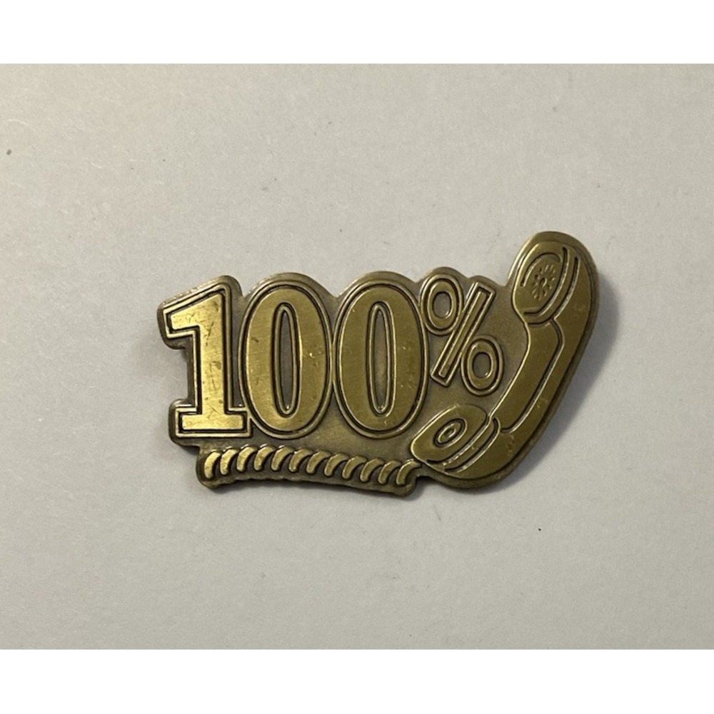 Positive Promotions Pin Phone 100% Antiqued Gold Tone Brooch Pinback Tie Tac